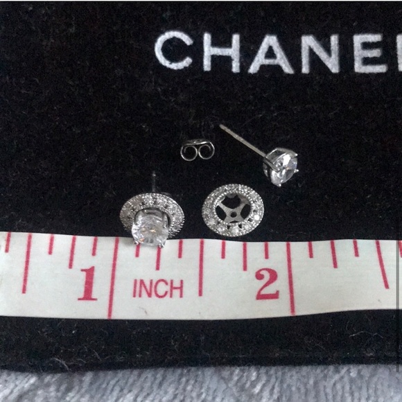 🪞deco interchangeable halo silver earrings - Picture 5 of 6
